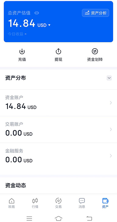 ouyi交易平台页面展示